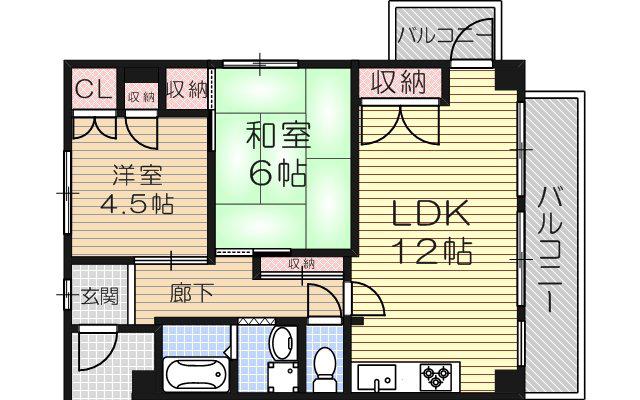 ライフステージ新大阪(2LDK/3階)の間取り写真