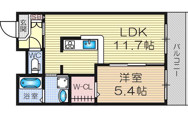 シャーメゾン田川(1LDK/1階)の間取り写真