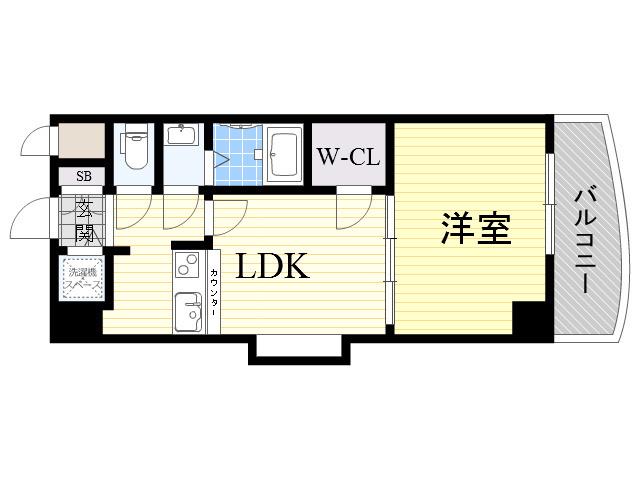 ノルデンタワー新大阪(1LDK/5階)の間取り写真