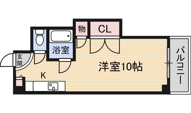 第二エンシンハイツ(ワンルーム/5階)の間取り写真