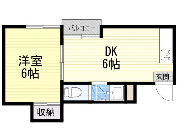 ラパンジール新大阪(1DK/4階)の間取り写真