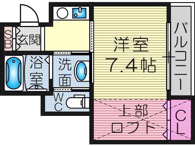 プルス塚本ドゥーエ(1K/3階)の間取り写真