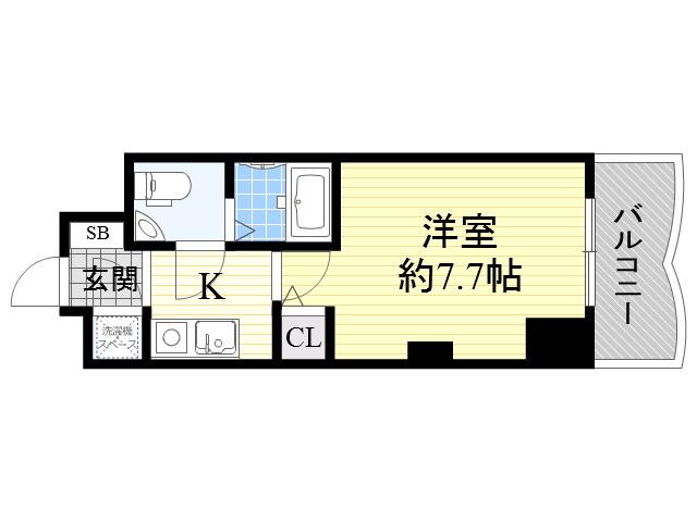 セレニテ新大阪弐番館(1K/14階)の間取り写真