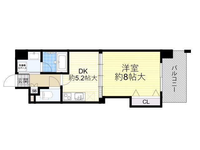 ア・ミュゼ新大阪(1DK/6階)の間取り写真