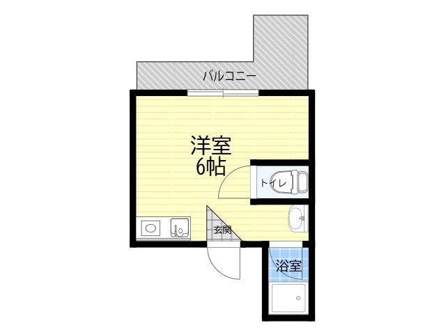 光マンション(1K/2階)の間取り写真