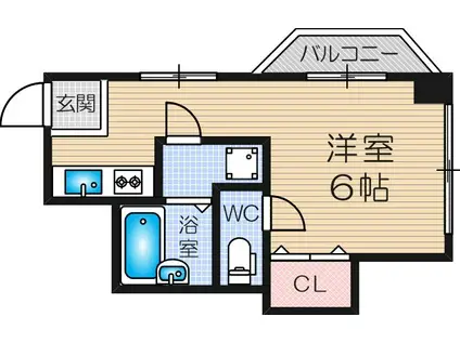 コスモ新北野(1DK/5階)の間取り写真