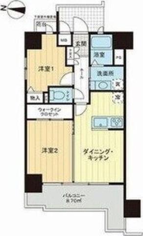 ライオンズマンション新大阪第6(2DK/12階)の間取り写真