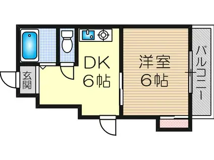 アルビオン(1DK/5階)の間取り写真