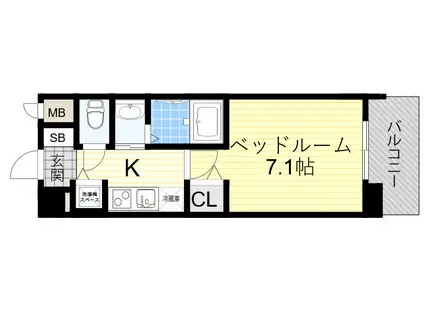 オーキッドレジデンス塚本(1K/10階)の間取り写真