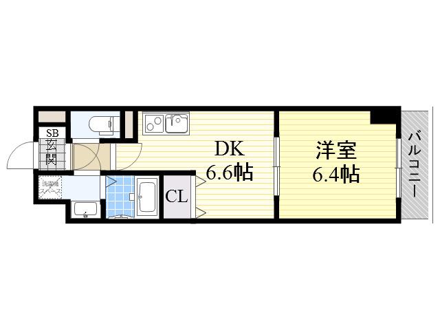 GRAMERCY JUSO-HIGASHI 2ND(1DK/10階)の間取り写真