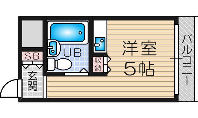 カルム塚本(ワンルーム/3階)の間取り写真