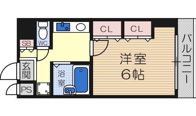 SKビル(1K/4階)の間取り写真