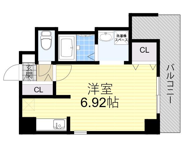 ラフォンテ十三(ワンルーム/7階)の間取り写真