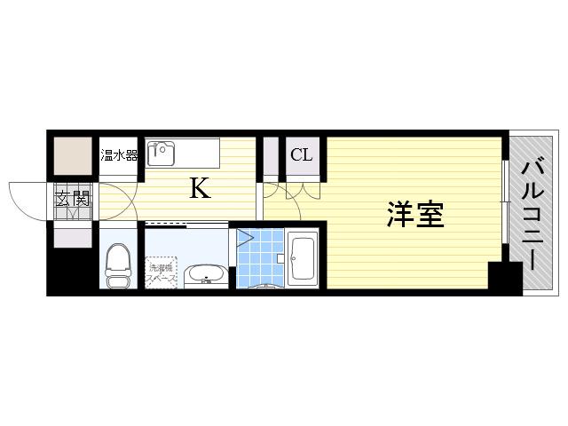 エステムヒルズ新大阪(1K/2階)の間取り写真