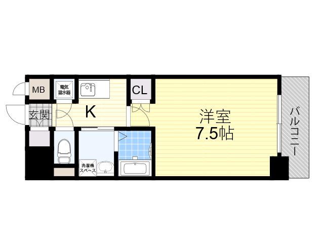 エステムヒルズ新大阪(1K/11階)の間取り写真