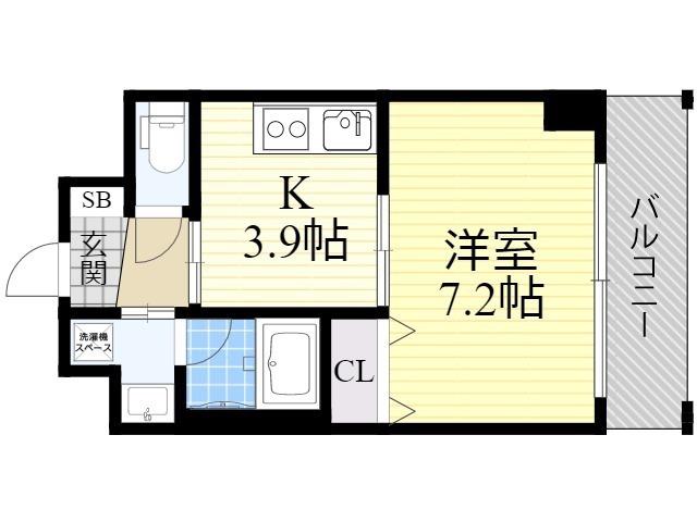 ドルチェヴィータ新大阪(1K/6階)の間取り写真