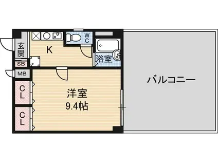 アルビオン新北野(1K/7階)の間取り写真