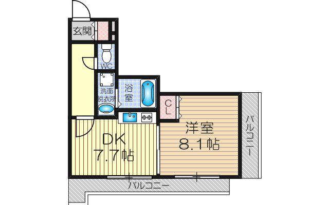 ヤマビコハイツパート2(1LDK/7階)の間取り写真