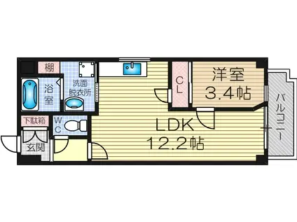 ヤマビコハイツパート2(1LDK/9階)の間取り写真