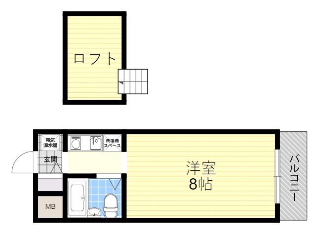 パッサージュⅡ(1K/4階)の間取り写真