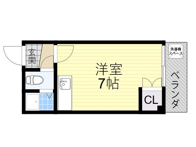 あじさい7(ワンルーム/4階)の間取り写真