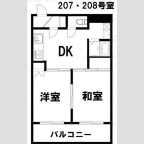 パークロッジ(2DK/6階)の間取り写真