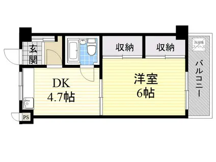 橋本第二綜合ビル(1DK/5階)の間取り写真