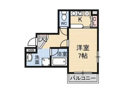 メゾン三和ドライ(1K/6階)の間取り写真