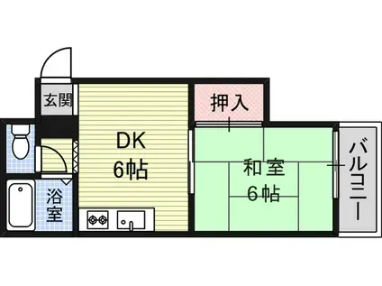 ハイム中島(1DK/4階)の間取り写真
