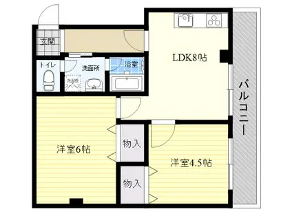 ゴールドクレスト塚本(2LDK/3階)の間取り写真