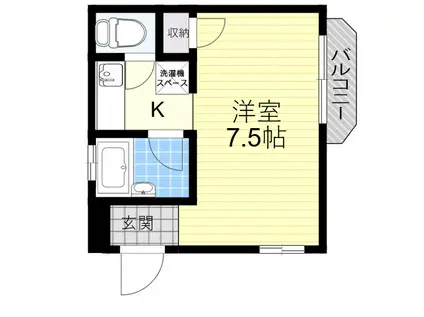 LIVE SPACE 十三(1K/3階)の間取り写真