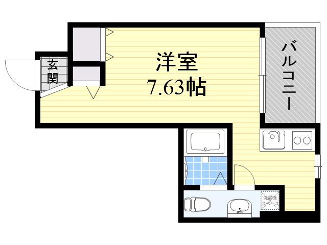 FEEL三国(ワンルーム/4階)の間取り写真