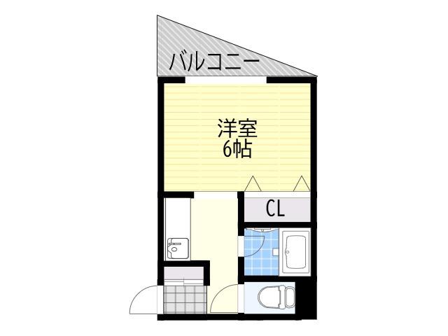 ルーミハイツ塚本(1K/2階)の間取り写真