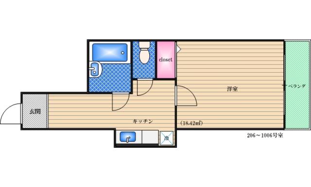 ディザイア新大阪(1K/2階)の間取り写真
