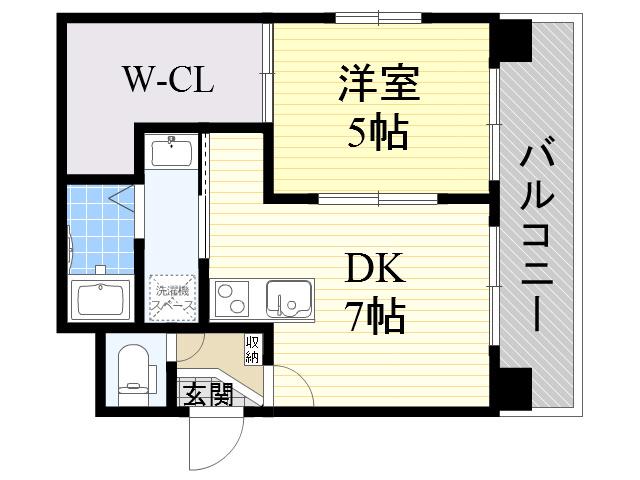 CITY SPIRE十三東(1DK/7階)の間取り写真