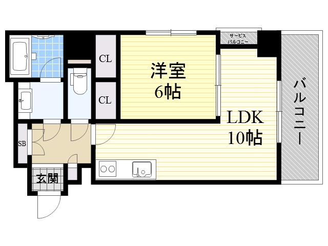 CITY SPIRE十三東(1LDK/5階)の間取り写真