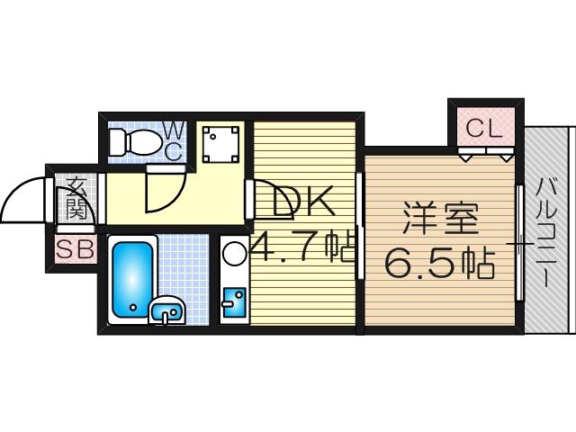 メゾン恒悦(1DK/8階)の間取り写真