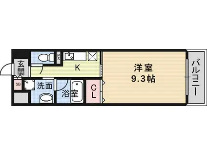 クレール十三(1K/3階)の間取り写真