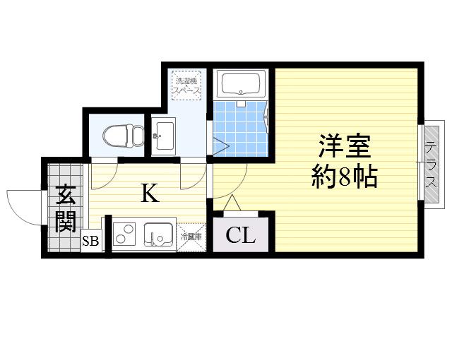 ブレーブエムズ(1K/1階)の間取り写真