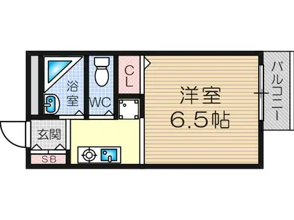 ハイツ165千舟(ワンルーム/2階)の間取り写真