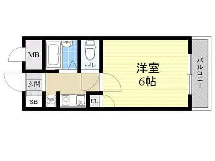 パル塚本(1K/2階)の間取り写真