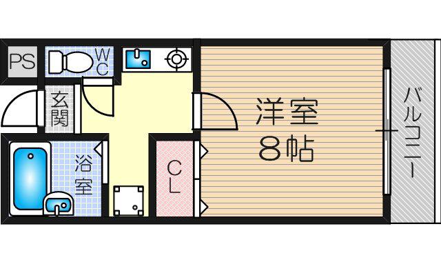 アーバンコートHRT(1K/1階)の間取り写真