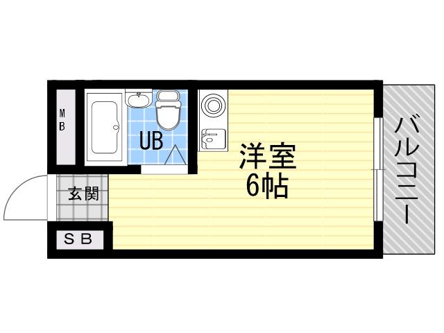 シャルムメゾン塚本(ワンルーム/4階)の間取り写真