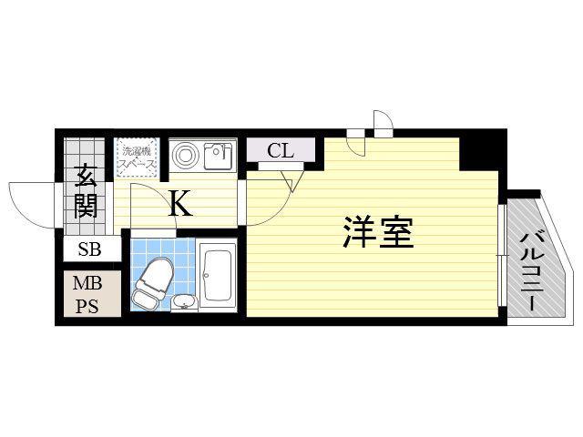 エスリード塚本第2(1K/4階)の間取り写真