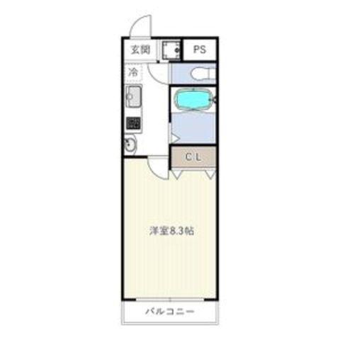 フローライト新大阪(1K/1階)の間取り写真