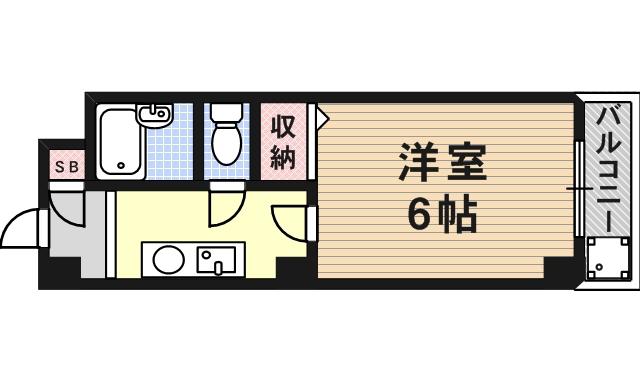 ベルテ十三(1K/2階)の間取り写真
