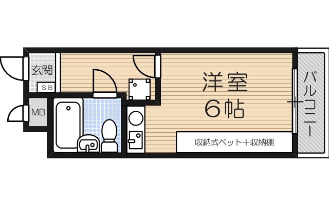 ライオンズマンション新大阪第3(ワンルーム/8階)の間取り写真