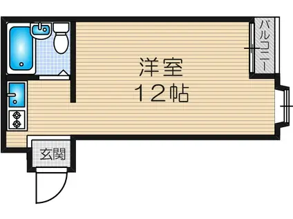 ホープ新北野(ワンルーム/1階)の間取り写真
