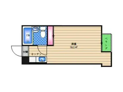 ホープ新北野(ワンルーム/3階)の間取り写真