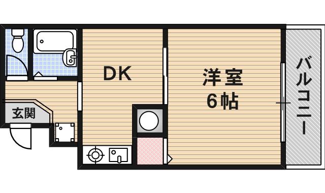 東瀬第2ビル(1K/7階)の間取り写真